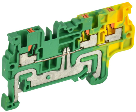Изображение товара Клеммная колодка Push-In IEK YCT22-03-3-K52-001 для заземления