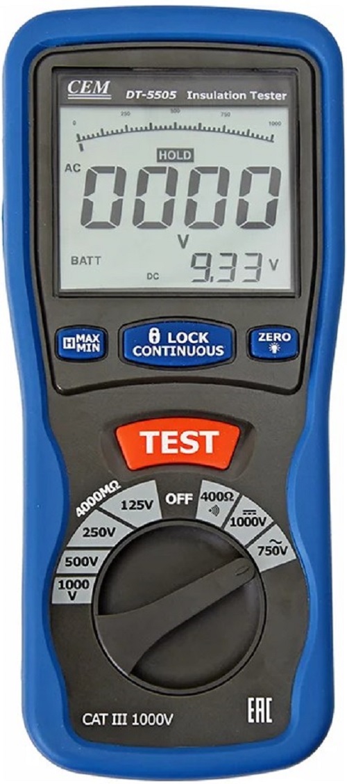 

Мегаомметр CEM DT-5505 CEM 481578, DT-5505
