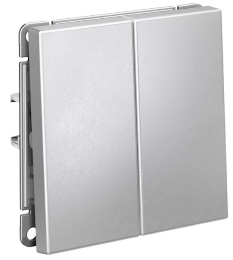 Изображение товара Выключатель двухклавишный Systeme Electric GAL000317S с алюминиевым корпусом