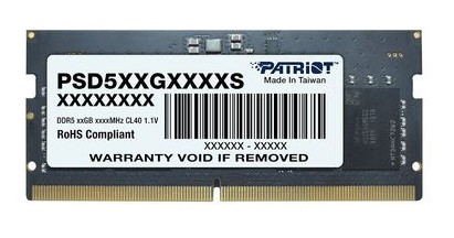 

Модуль памяти SODIMM DDR5 32GB Patriot Memory PSD532G56002S 5600MHz CL46 1.1V, PSD532G56002S