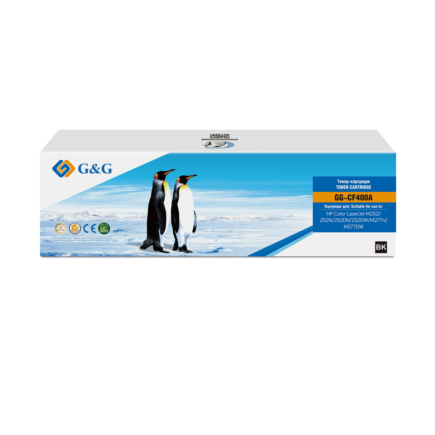 

Картридж GG-CF400A Cartridge G&G for HP CLJ M252/252N/252DN/252DW/M277n/M277DW, with chip (1 500), GG-CF400A