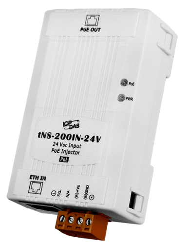 

Инжектор PoE ICP DAS tNS-200IN-24V CR for 1 PoE port (uses unused pairs), 24 V input (RoHS), tNS-200IN-24V CR