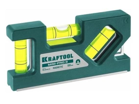 Изображение товара Магнитный пузырьковый уровень Kraftool Mini-Pro 100 мм с V-образным основанием