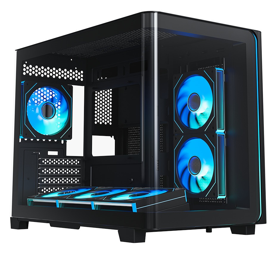 

Корпус mATX Xastra QR600M 0F-UC Black без БП, USB 3.0, USB 2.0, USB Type-C, QR600M 0F-UC Black