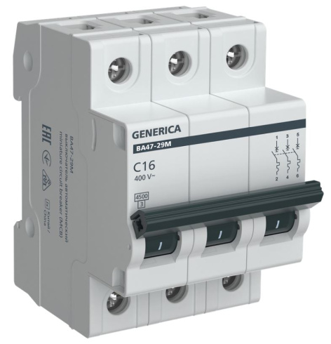 Изображение товара Автоматический выключатель GENERICA MVA21-3-016-C-G