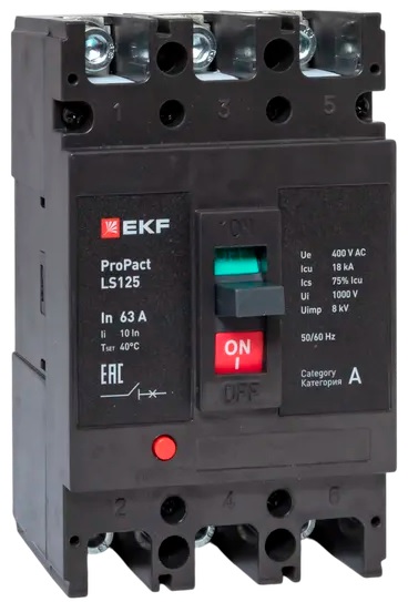 фото Автоматический выключатель в литом корпусе  EKF mccb-125-18-3-63-ls