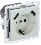 фото Розетка с заземлением  IEK BR-R14-16-U21-D31-K36