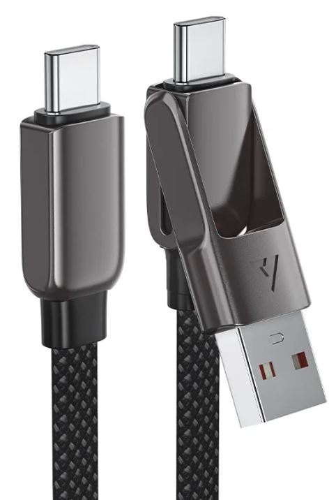 

Кабель ACEFAST C13-04 зарядный с цинковыми коннекторами и нейлоновой оплеткой USB-A/USB-C To USB-C Zinc Alloy Connectors Charging Data Cable длина: 1,, C13-04