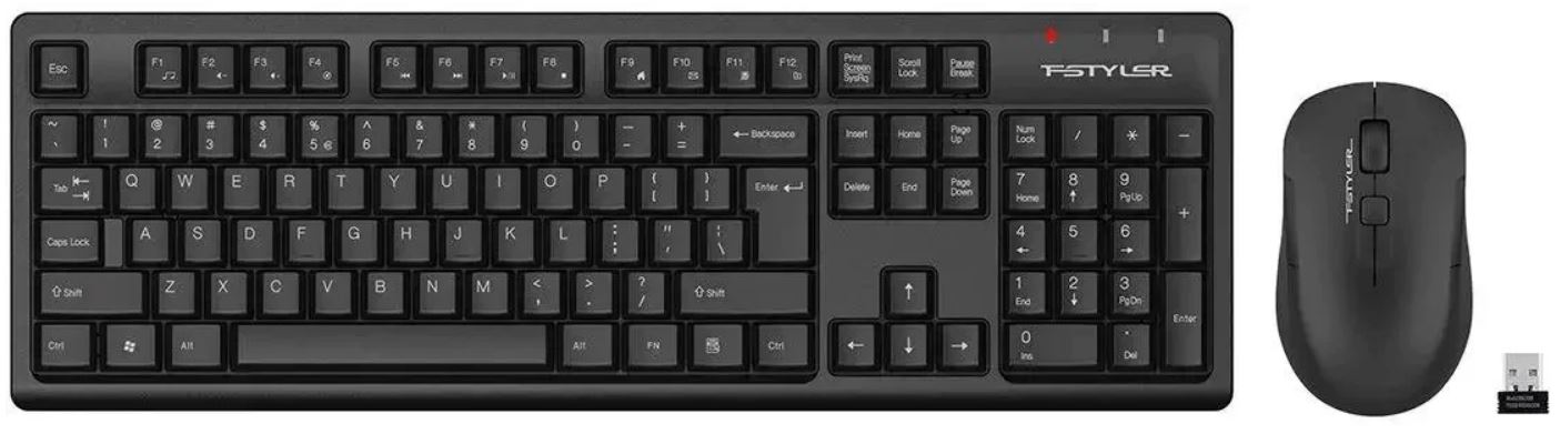 

Клавиатура и мышь Wireless A4Tech Fstyler FG1200 клав: черный, мышь: черный, USB, Multimedia 2130413, Fstyler FG1200
