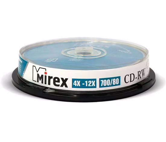 Диск CD-RW Mirex 203384 700 Mb, 12х, Cake Box, 10шт