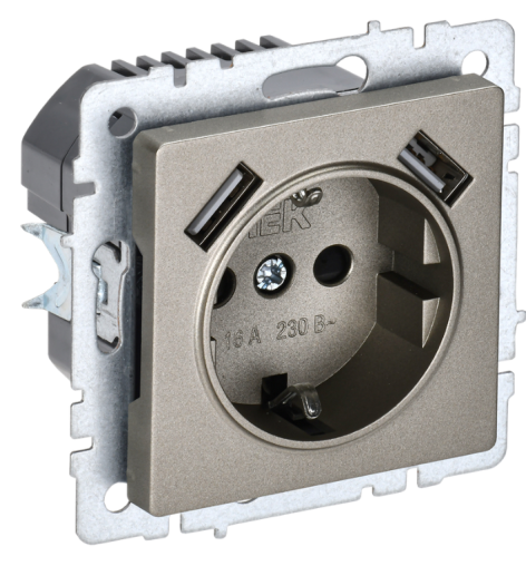 фото Розетка с заземлением  IEK BR-R14-16-U21-D31-K37 в Уфе
