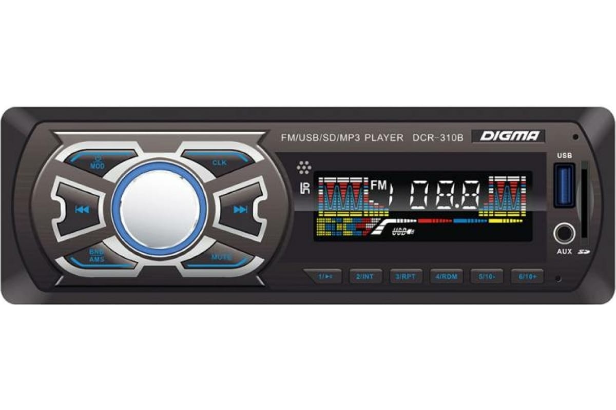 

Автомагнитола Digma DCR-310B 1DIN 4x45Вт, DCR-310B