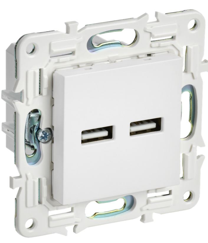 

Розетка USB IEK SK-U21-D31-K01 SKANDY тип A+тип A 3,1А SK-R15W арктический белый, SK-U21-D31-K01