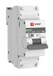 

Автоматический выключатель EKF mcb47100m-1-80C-pro Авт. выкл. 1P 80А (C) 10kA ВА 47-100M без тепл. расцепит. PROxima, mcb47100m-1-80C-pro