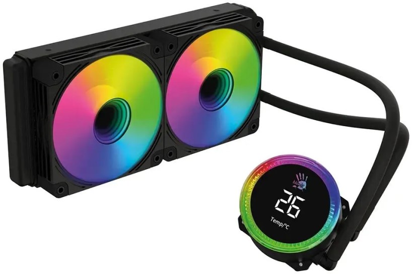 

Система охлаждения жидкостная Bloody BD-LC240ARGB2-BK LGA1200/1700/1851/AM4/AM5 (TDP 260W, 2*120mm, 800-1800rpm, 67CFM, 35dBa, 4-pin PWM) Ret, BD-LC240ARGB2-BK