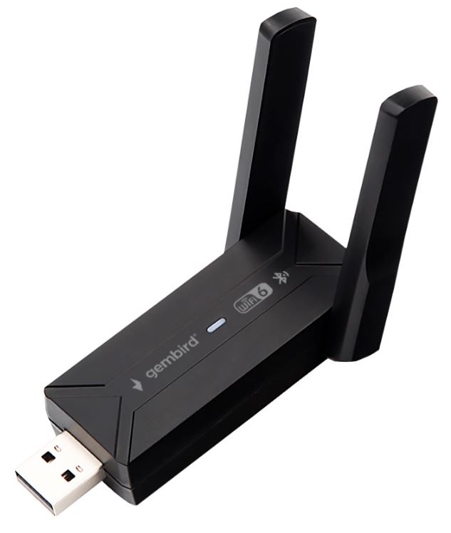 

Адаптер сетевой Gembird WNP-UA-013 WiFi+Bluetooth 900 Мбит, 2.4/5 ГГц, 2 антенны, USB, 802.11b/a/g/n/ac/ax, AIC8800M80, WNP-UA-013
