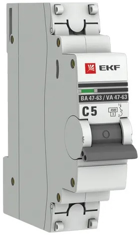 Изображение товара Автоматический выключатель EKF mcb4763-1-05C-pro для защиты цепей IP20