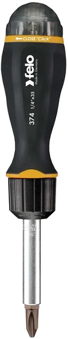 

Отвертка Felo 37400405 с реверсивным механизмом с набором бит SL, PH, PZ 8шт, 37400405