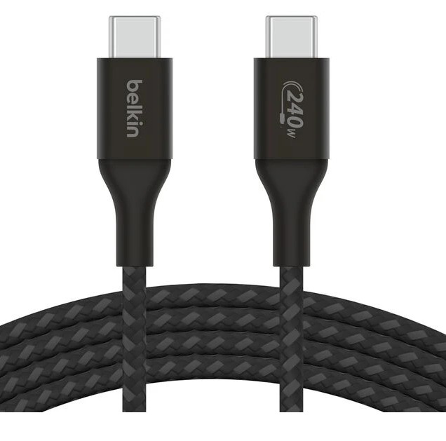 

Кабель Belkin CAB015bt1MBK 240W PD 3.1 USB-C To USB-C Braided Cable. Длина: 1м. Цвет: черный, CAB015bt1MBK