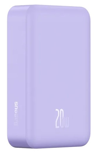 

Аккумулятор внешний портативный Baseus Magnetic Mini PPCX150005 20000mAh 20W с кабелем Type-C to Type-C (20V/3A) 30cm Purple (PPCXM20), Magnetic Mini