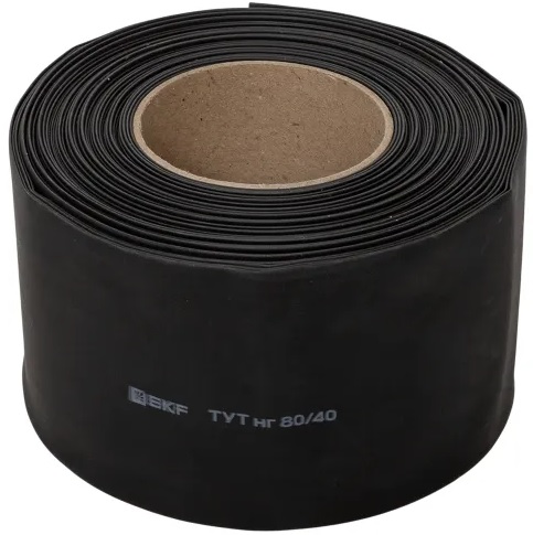 

Термоусаживаемая трубка EKF tut-80-b ТУТ нг 80/40 черная рулон, tut-80-b