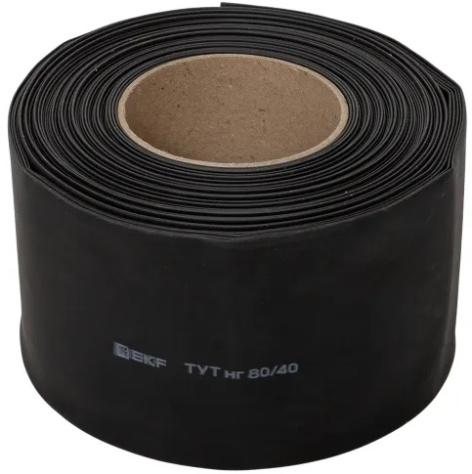 Изображение товара Термоусаживаемая трубка EKF tut-80-b 25 м черная для изоляции и маркировки кабелей