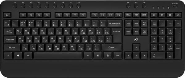 Изображение товара Беспроводная мембранная клавиатура Oklick K257W с радиоканалом для дома и офиса