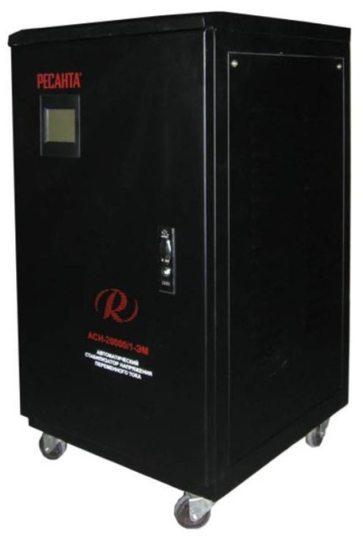 Изображение товара Электромеханический стабилизатор Ресанта 63/3/2 20КВА для защиты бытовой техники