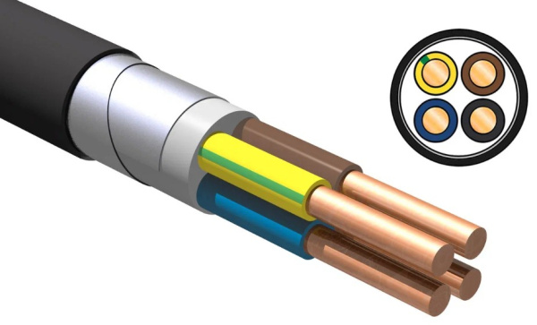 Изображение товара Кабель ККЗ ВБШвнг(А)-LS 4x25 для электросетей 660 В, PVC оболочка