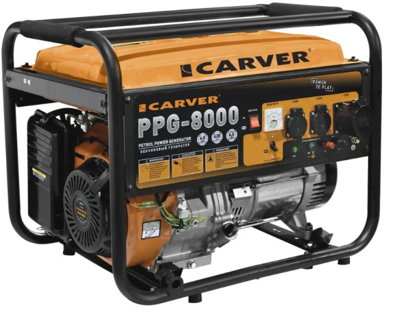 Изображение товара Генератор бензиновый CARVER PPG-8000