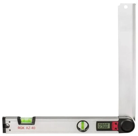 Изображение товара Электронный угломер RGK AZ-40 длиной 42 см с пузырьковыми уровнями
