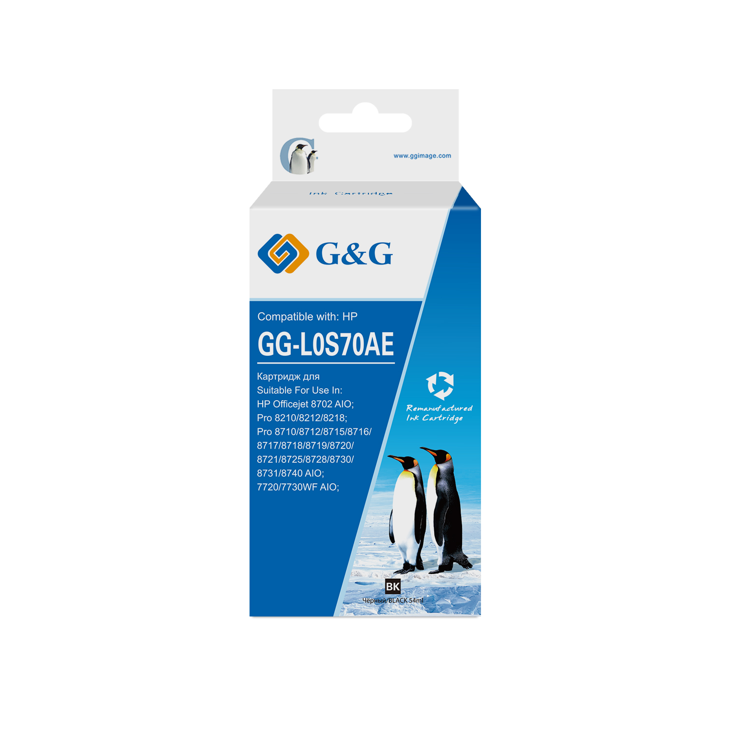

Картридж G&G GG-L0S70AE черный (58мл) для HP OJ Pro 7740/8210/8218/8710/8715, GG-L0S70AE