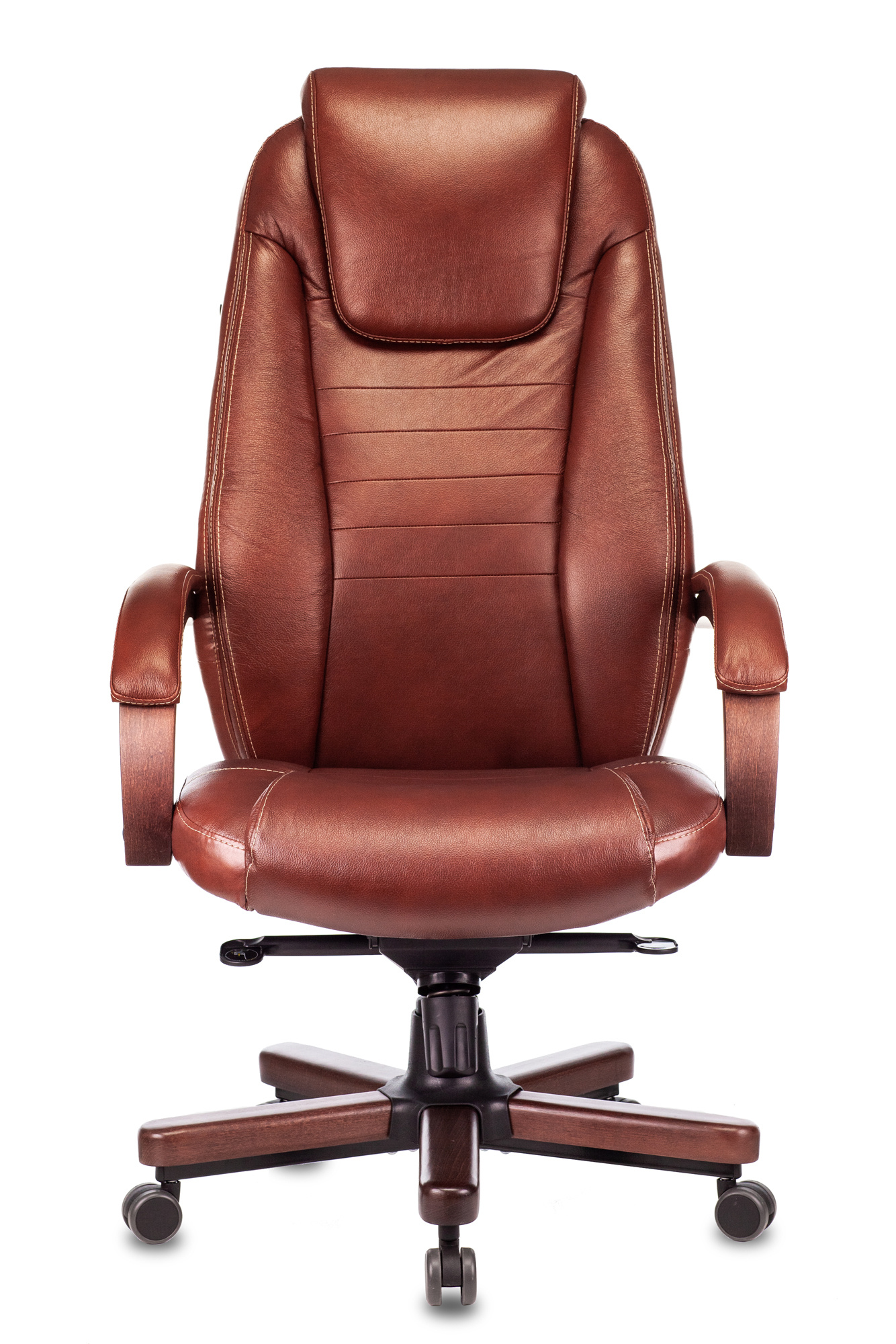 

Кресло Бюрократ T-9923WALNUT руководителя, цвет светло-коричневый Leather Eichel кожа крестовина металл/дерево, T-9923WALNUT