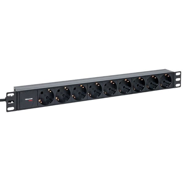 

Блок розеток 19", 9 розеток EKF TRP-HPD-10A-9SH-2MC14 PDU TERACOM PRO 1U 10А/250В Schuko шнур 2 м 3x1,5 мм2 вилка C14 корпус алюминий черный, TRP-HPD-10A-9SH-2MC14