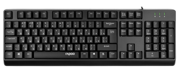 Изображение товара Клавиатура Rapoo NK1900 Black - Проводная мембранная клавиатура
