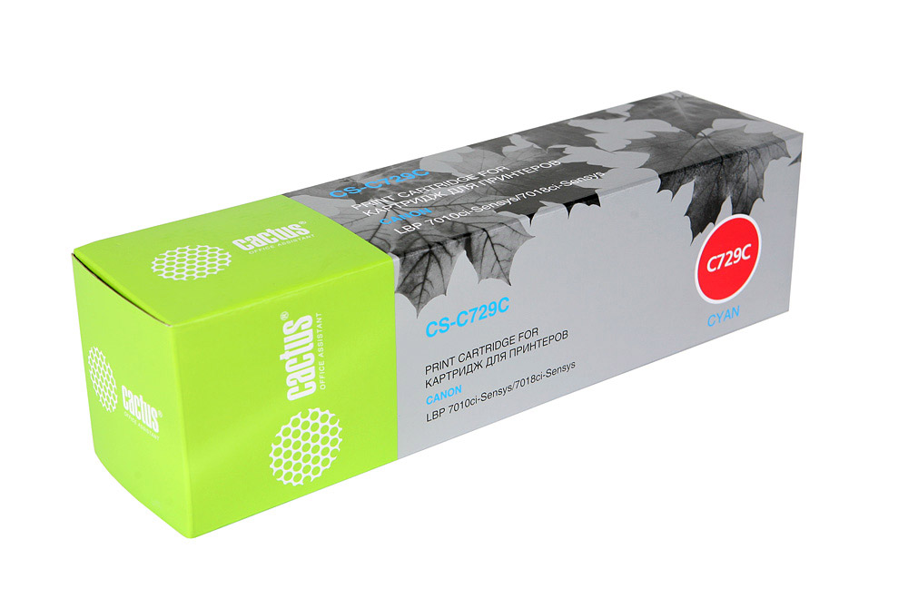 

Картридж Cactus CS-C729C для принтеров Canon i-SENSYS LBP7010C/ LBP7018C, голубой, 1000стр., CS-C729C