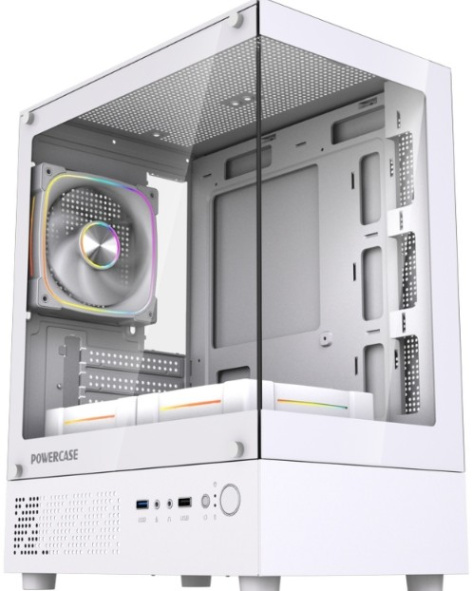 Изображение товара Powercase Vision Micro M1 ARGB White - компактный mATX корпус