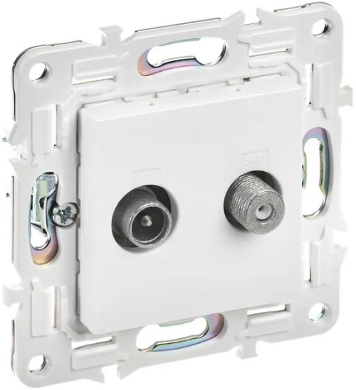 

Розетка телевизионная IEK SK-AF20-O-K01 SKANDY TV+SAT SK-A13W Арктический белый, SK-AF20-O-K01