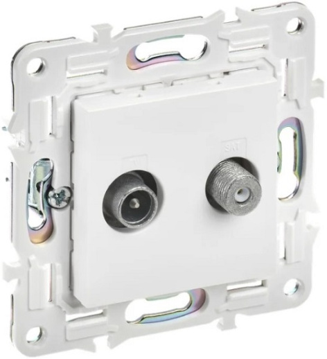 Изображение товара Заводская Встраиваемая телевизионная розетка IEK SK-AF20-O-K01 с SAT разъемом