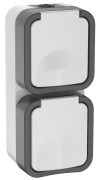 фото Розетка двухместная с заземлением  IEK TS-R26-16-55-V-K41