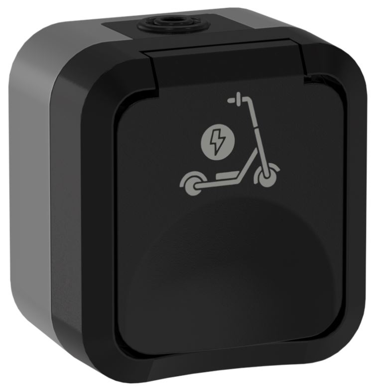 

Розетка с заземлением IEK TS-R110-16-55-K53 TORS защитными шторками с иконкой самокат 16А IP55 TS121 графит, TS-R110-16-55-K53