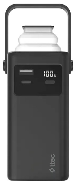 

Аккумулятор внешний портативный TTEC ReCharger Extreme 2BB238S LCD 20.000mAh PD 20W со встроенными кабелями USB-C/Lightning и ручкой для переноса., ReCharger Extreme