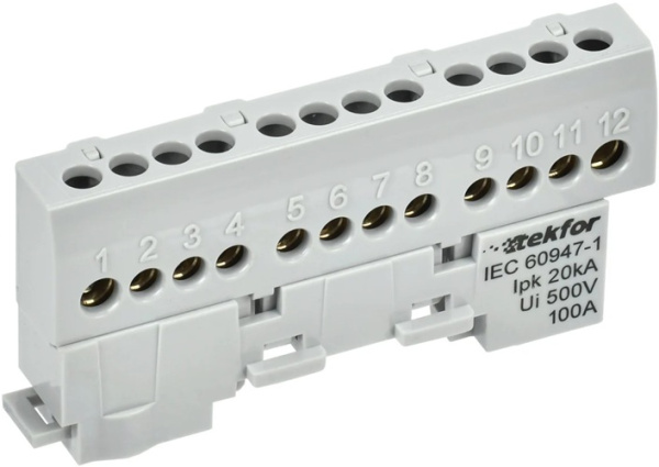 Изображение товара Шина L фаза IEK TF-NN10-12-KL-K03 для электрощитов, 100 А