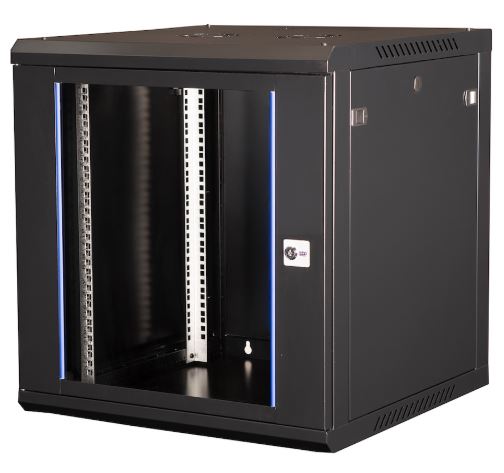 

Шкаф настенный 19", 12U Datarex DR-633101 телекоммуникационный 635X600х600 мм, дверь стекло,черный, DR-633101