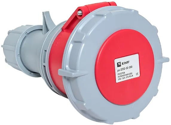 Изображение товара Розетка переносная EKF ps-2252-32-380 5 полюсов IP67 32 А
