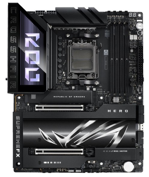 

Материнская плата ATX ASUS ROG CROSSHAIR X870E HERO (AM5, AMD X870, 4*DDR5 (8600), 4*SATA 6G RAID, 5*M.2, 2*PCIE, 5Glan, 2.5Glan, 6*USB 3.2, 2*USB4, 2, ROG CROSSHAIR X870E HERO