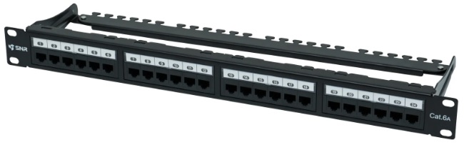 

Патч-панель SNR SNR-UD-1U24-6А-H 19" неэкранированная, 1U, 24 порта, cat.6А, горизонтальная заделка, SNR-UD-1U24-6А-H