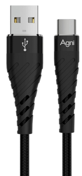 Изображение товара Кабель AGNI UC412-23-AC-black USB-A to USB-C 1 м Черный высокоскоростной интерфейсный кабель