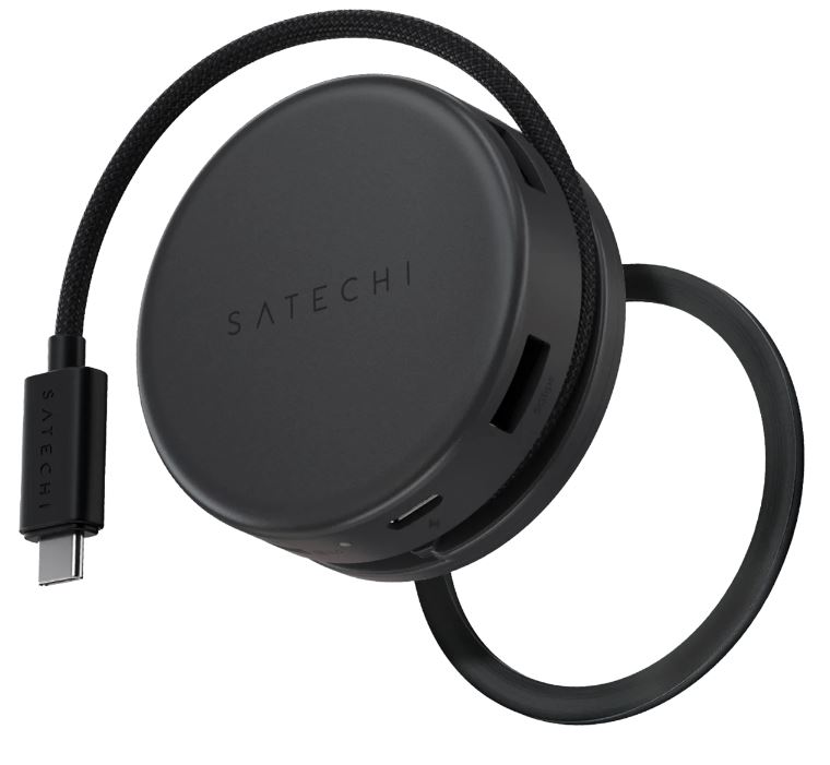 

Адаптер Satechi ST-POTG7C OnTheGo 7-in-1 Ethernet, HDMI, USB-A*2, USB-C, SD Card Slots Multiport Adapter, черный космос, ST-POTG7C
