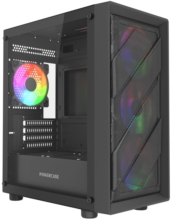

Корпус mATX Powercase Mistral Micro EM21 без БП, черный, боковая панель из закалённого стекла, USB 3.0, 2*USB 2.0, Mistral Micro EM21